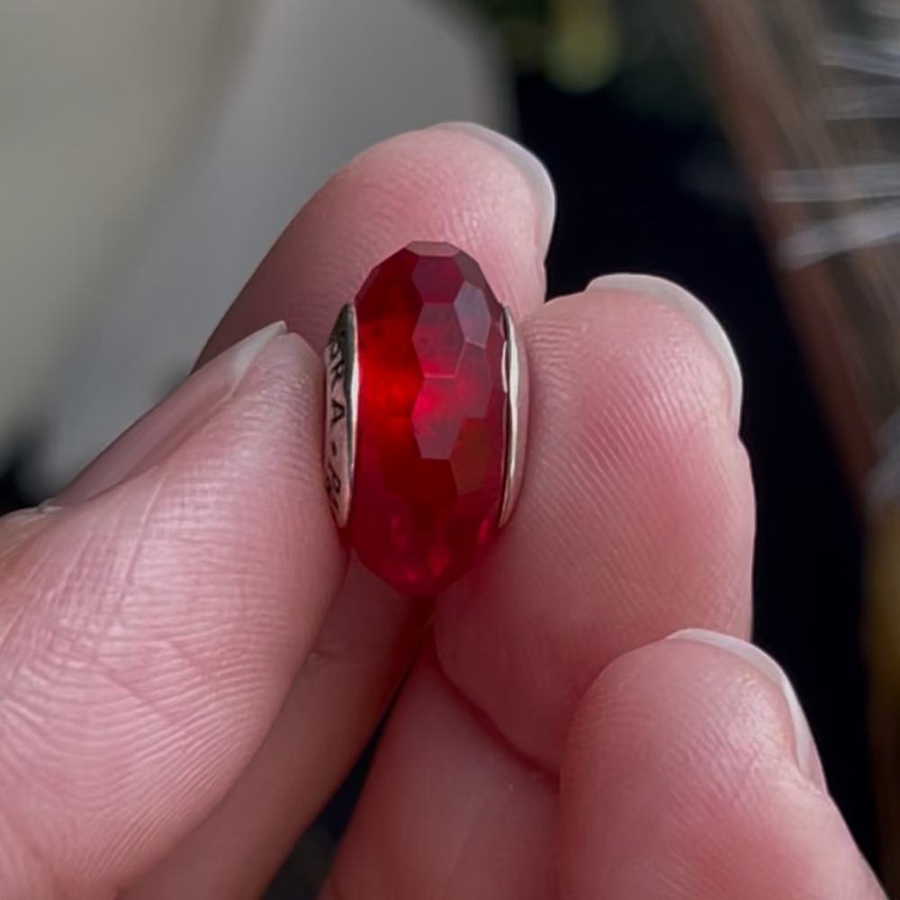 Authentic Pandora | Rare Retired Pandora Red Fascinating Murano Glass Charm